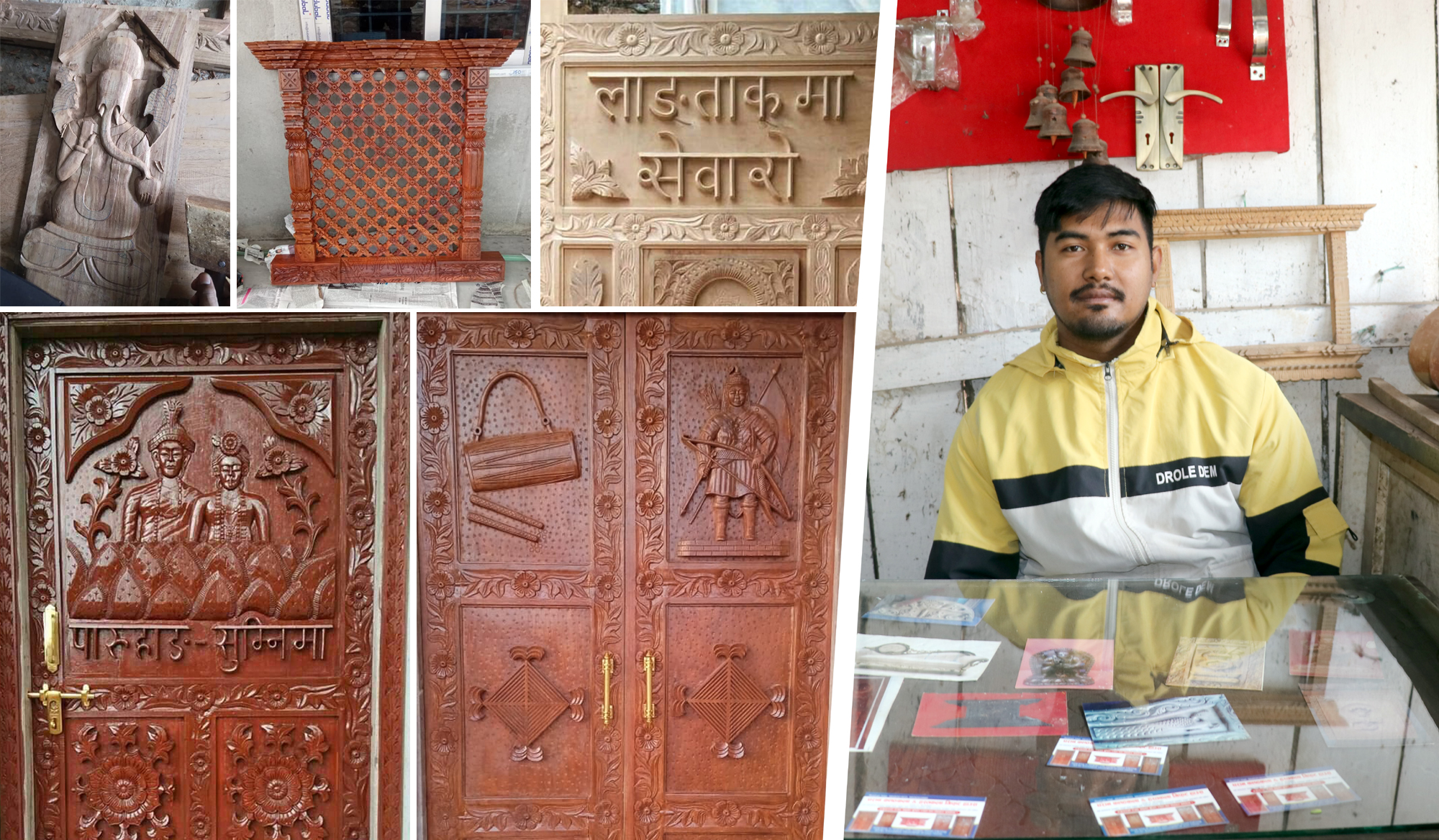धरानमा काठमा कला देखाएर कमाउँदै युवा