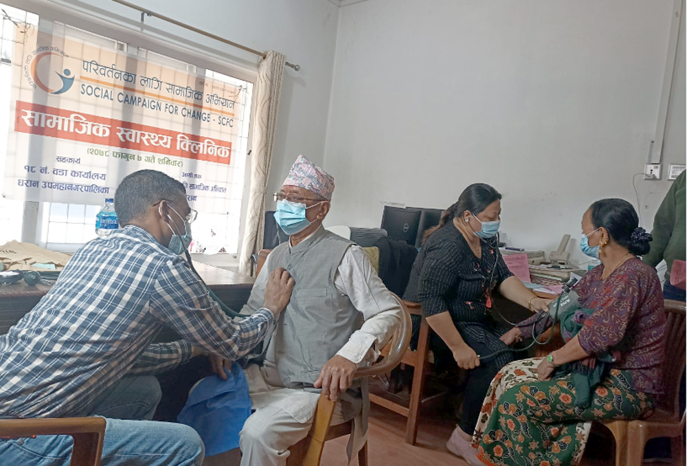 धरान-१८ मा बीपी प्रतिष्ठानका मुटुरोग विशेषज्ञ डा. प्रशान्तको शिविर