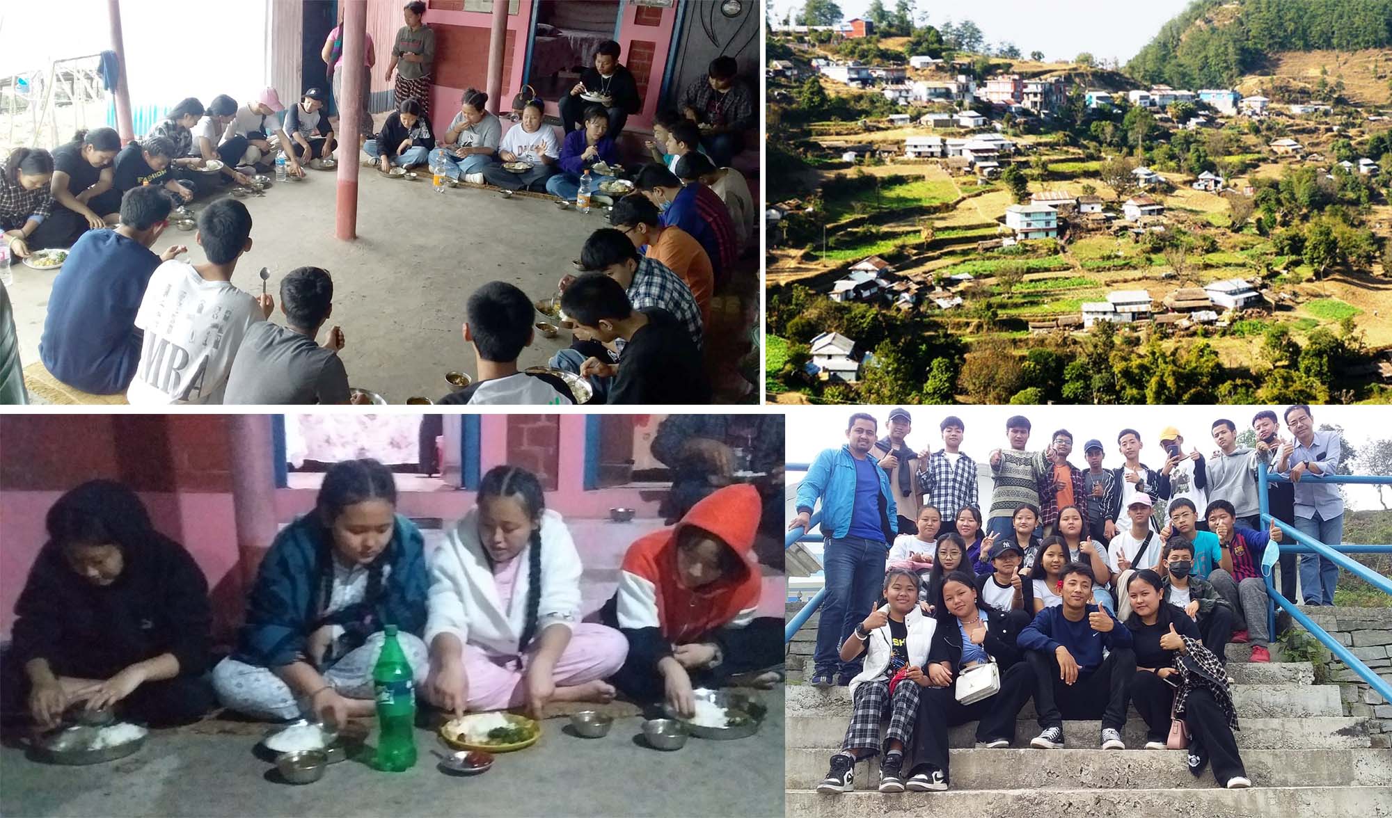 धरानको सुनाखरीका विद्यार्थी होमस्टेले मुहार फेरेको गाउँ नाम्जेको भ्रमणमा