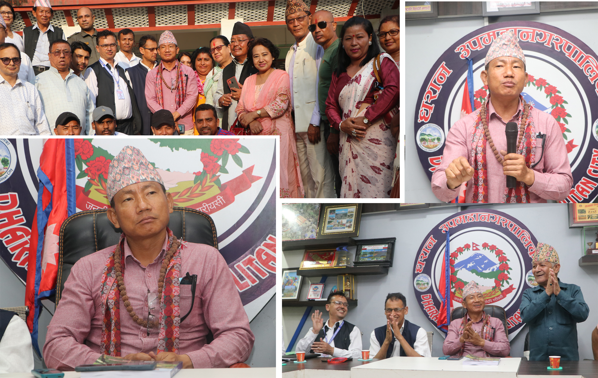 धरानमा नयाँ मेयरका लागि कुर्सी खाली गर्दै विदा भए तिलक राई