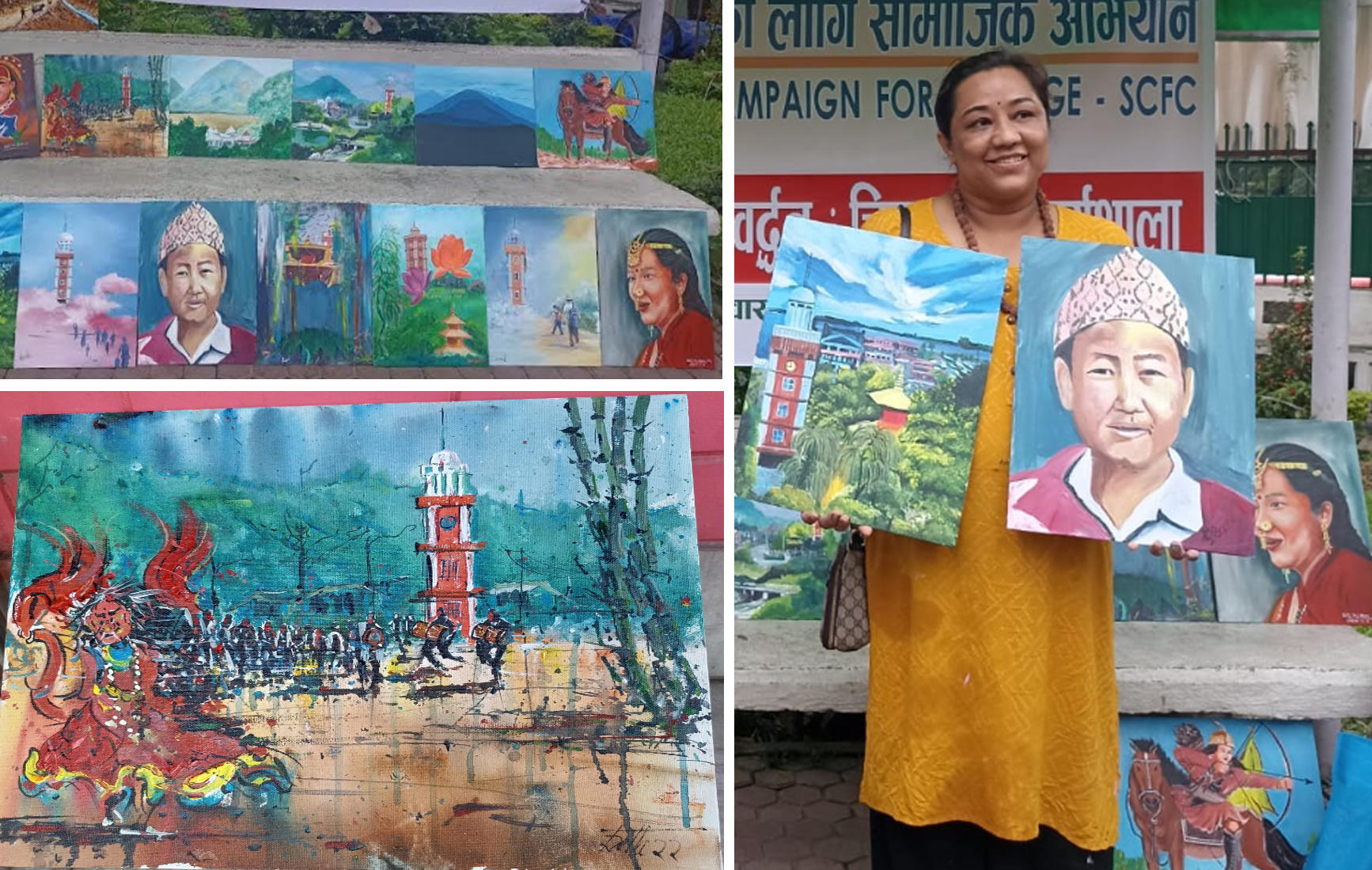 धरानको घण्टाघरमा कला