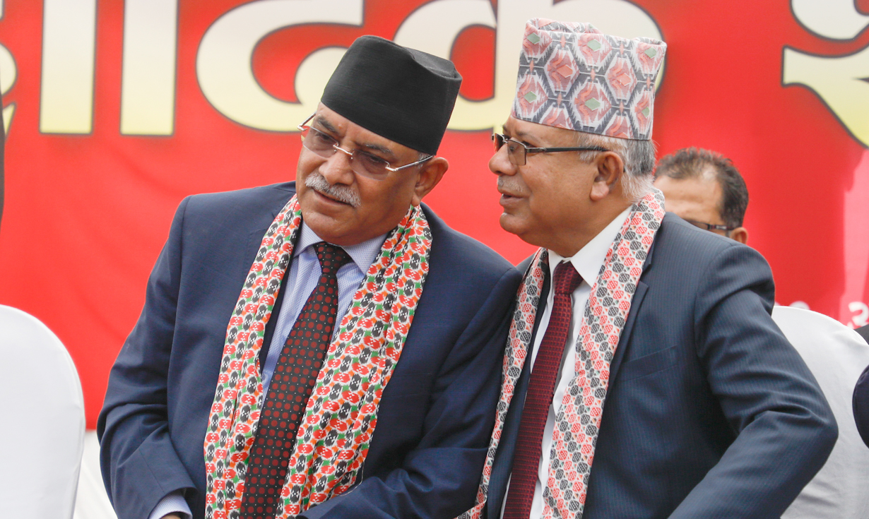 प्रचण्ड र माधवबीच पार्टी एकताका विषयमा छलफल