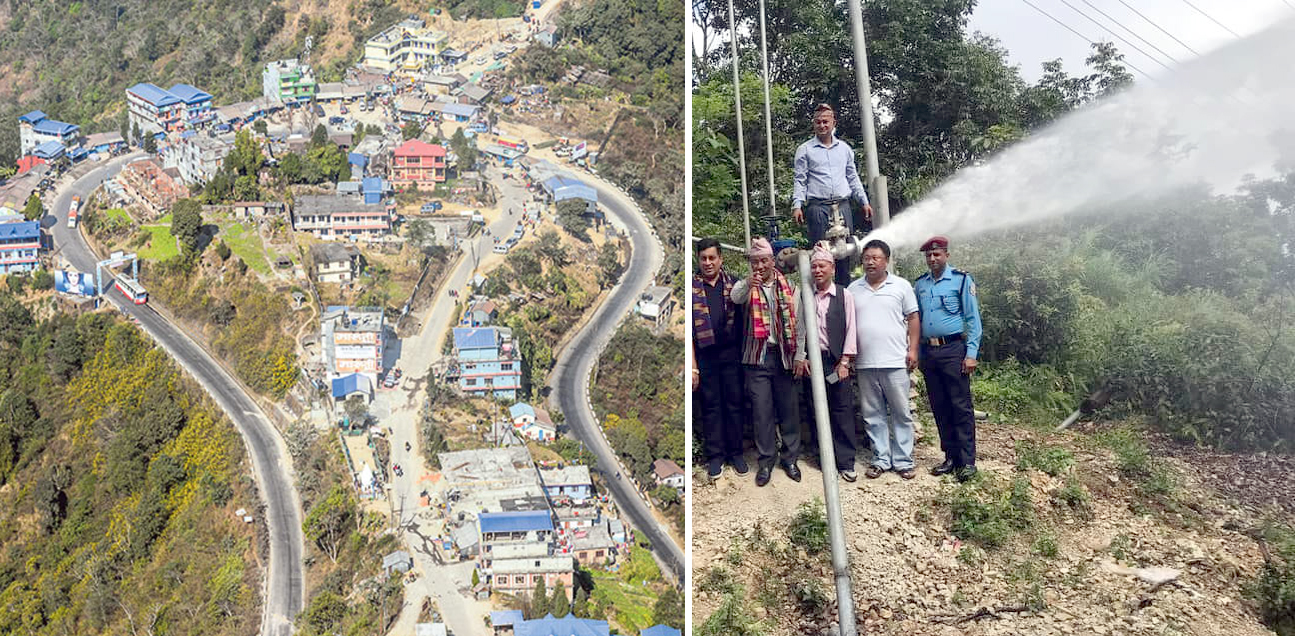 भेडेटारमा वर्षौपछि लिफ्टबाट पानी तानेर प्यास मेट्दै