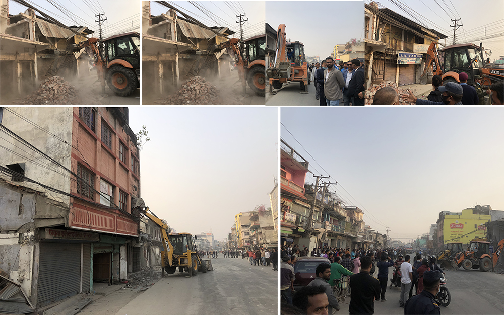 इटहरीका मेयरले पनि चलाए डोजर