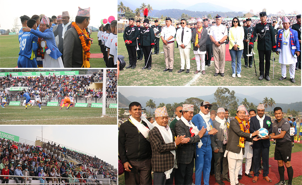 धरानमा बुढासुब्बा गोल्डकप शुरु, धरान फुटबल क्लबलाई जित्दै खर्साङ सेमीफाइनलमा (२४ तस्वीर र भिडियोसहित)