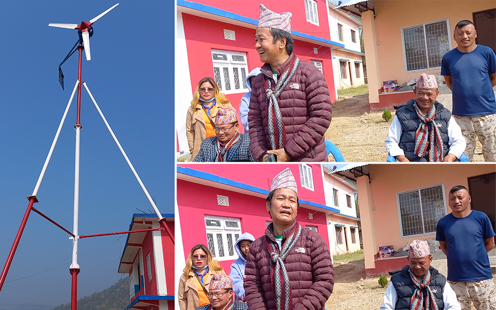 धरानका मेयर साम्पाङले हावाबाट बिजुली बालेर देखाए