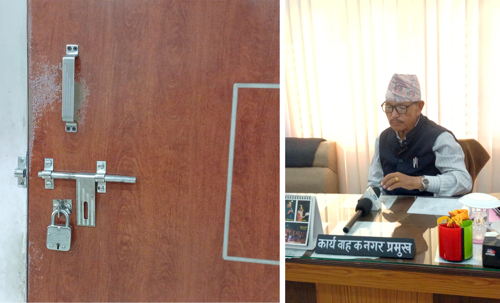 मेयर साम्पाङको कार्यकक्षमा लागेको ताला खुल्यो, कार्यवाहकको पत्र पाएका फागो मेयरकै अफिसबाट काम गर्दै, उपमेयर अदालत पुगे