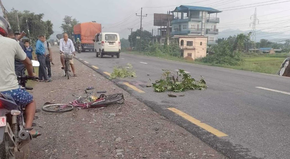 खानेपानी कार्यालयको गाडीले ठक्कर दिँदा सुनसरीमा एकजनाको मृत्यु