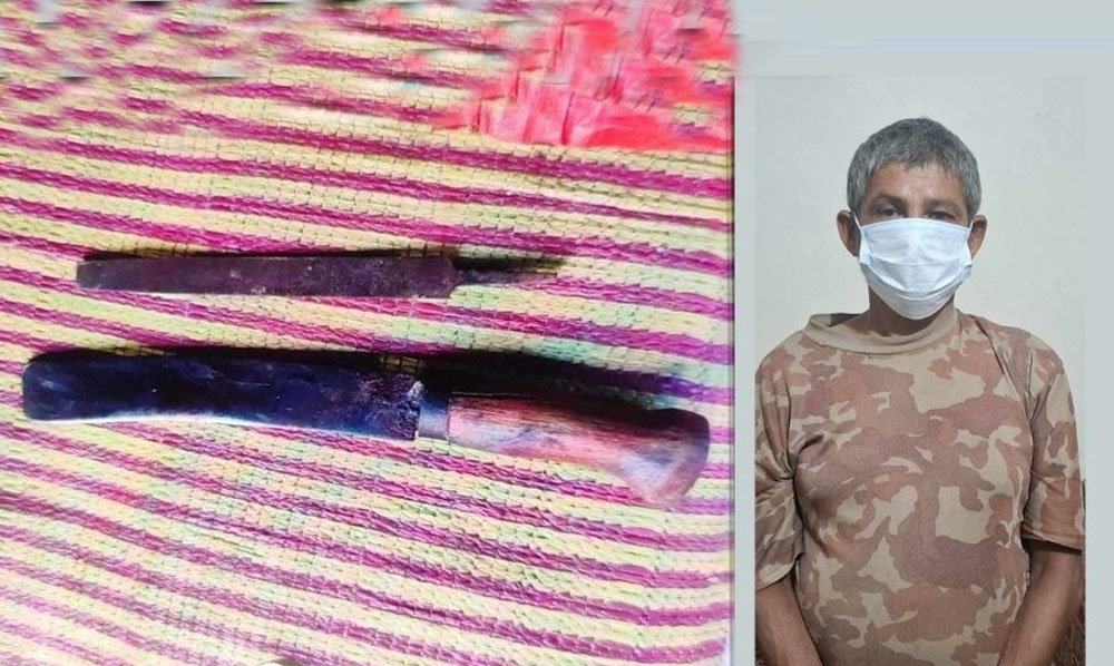 श्रीमतीको हत्या गरी जंगलमा लुकेको अवस्थामा श्रीमान हतियारसहित समातिए