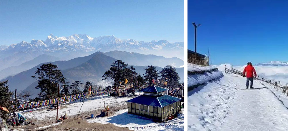 पाथीभरा मन्दिर र आसपासमा यस वर्षको पहिलो हिमपात