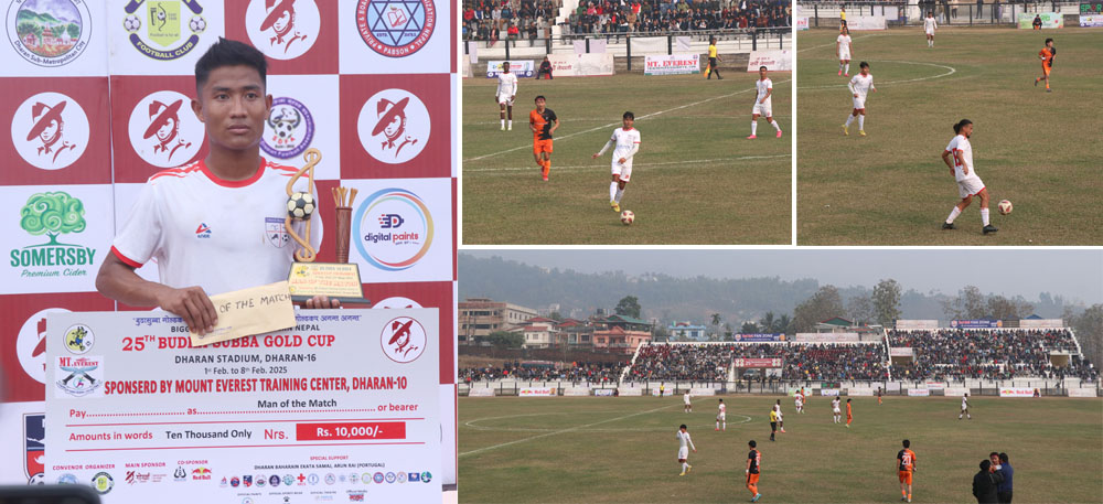 धरानमा बुढासुब्बा गोल्डकपः चर्च ब्वाइज फाइनलमा, भुटानविरुद्ध ७ गोल, आर्मोन्ड र समीरको हयाट्रिक