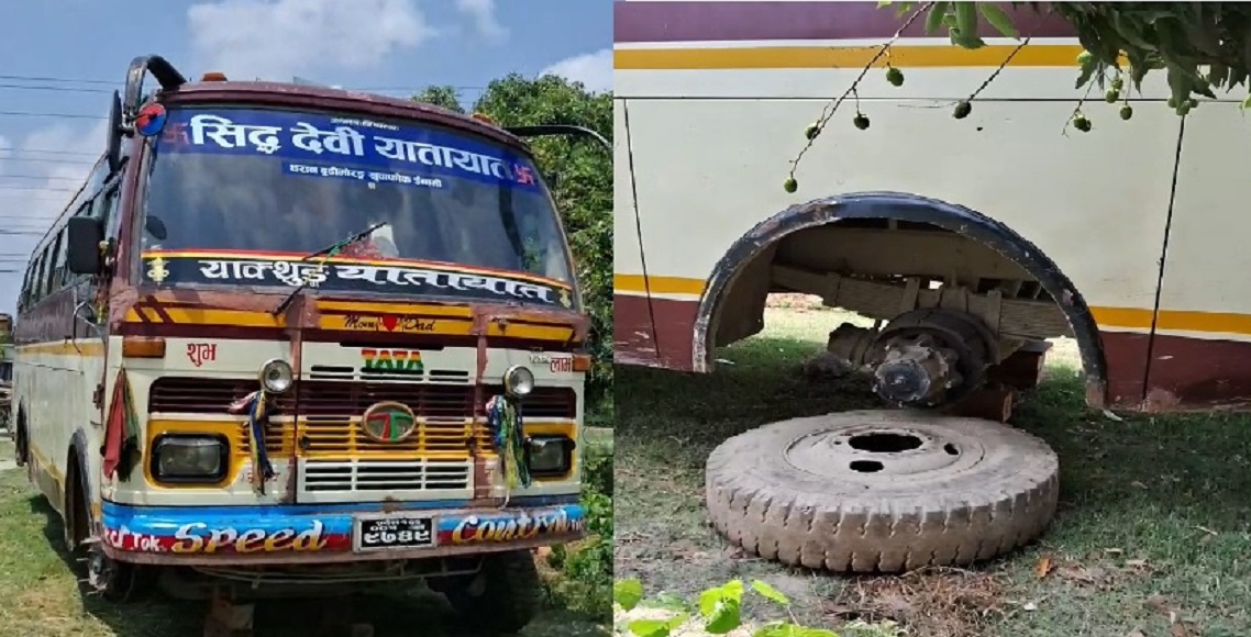धरानबाट बस चोरी, पार्टपुर्जा निकालिएको अवस्थामा फेला
