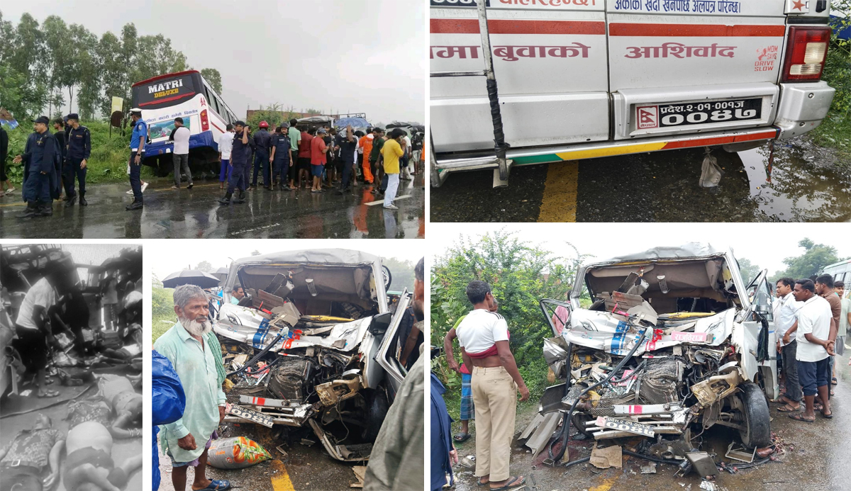 सुनसरीमा बस र माइक्रो ठोक्किँदा चारजनाको मृत्यु (नामावलीसहित)