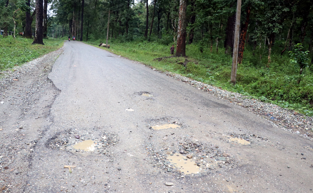 धरान-चतराः बाटो छ खतरा, जहीँतहीँ खाल्डैखाल्डा