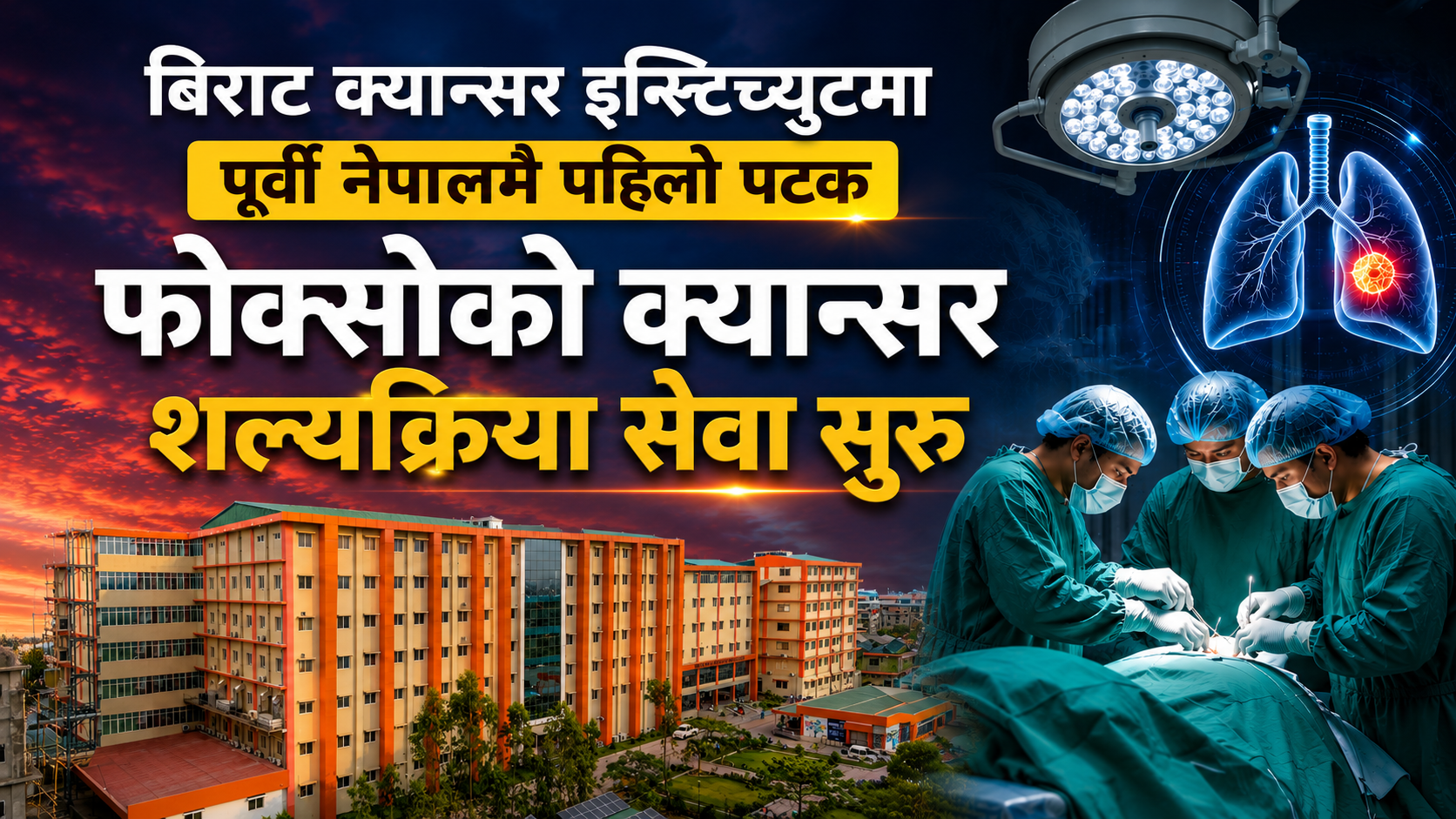 बिराट क्यान्सर इन्स्टिच्युटमानेपालमै पहिलोपटक फोक्सोको क्यान्सर शल्यक्रिया सेवा सुरु