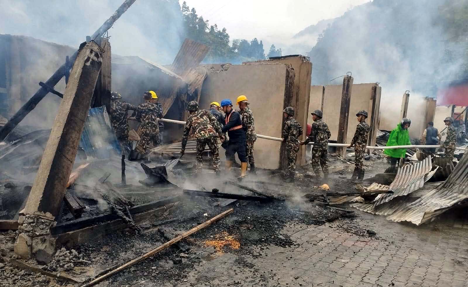 ताप्लेजुङमा २०७७ पछि दोस्रोपटक फेरि आगलागी, १७ घर परिवार विस्थापित