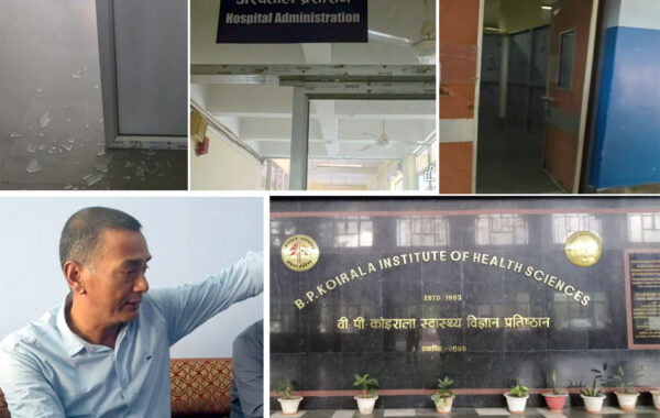 धरानको बीपी प्रतिष्ठानमा बालिकाको मृत्यु भएपछि तोडफोड