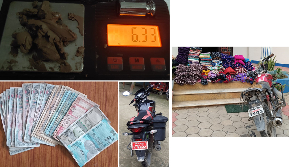 सुनसरीमा ब्राउनसुगर, नगद, मोटरसाइकल र लत्ताकपडासहित दुईजना समातिए